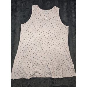 Aria Womens Pink Floral Sleeveless Nightgown V-Neck Sleepwear Size XL 0229